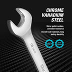 DURATECH Flex-Head Ratchet Spanner Set, 12-Piece Combination Wrench Set with 72 Tooth Ratchet Gear, Chrome Vanadium Steel, Metric, 8-19mm-OverDrive Kart Shop